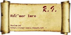 Römer Imre névjegykártya